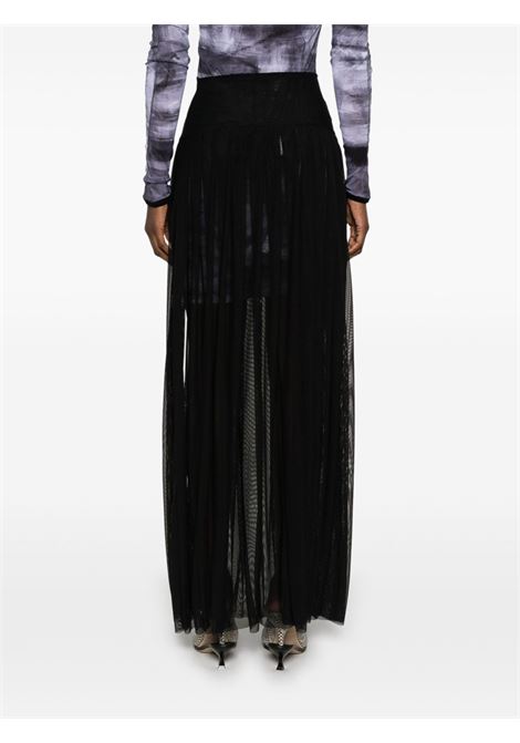 Black semi-sheer midi skirt LouLou De Saison - women NORMA KAMALI | ST424SMSH07001